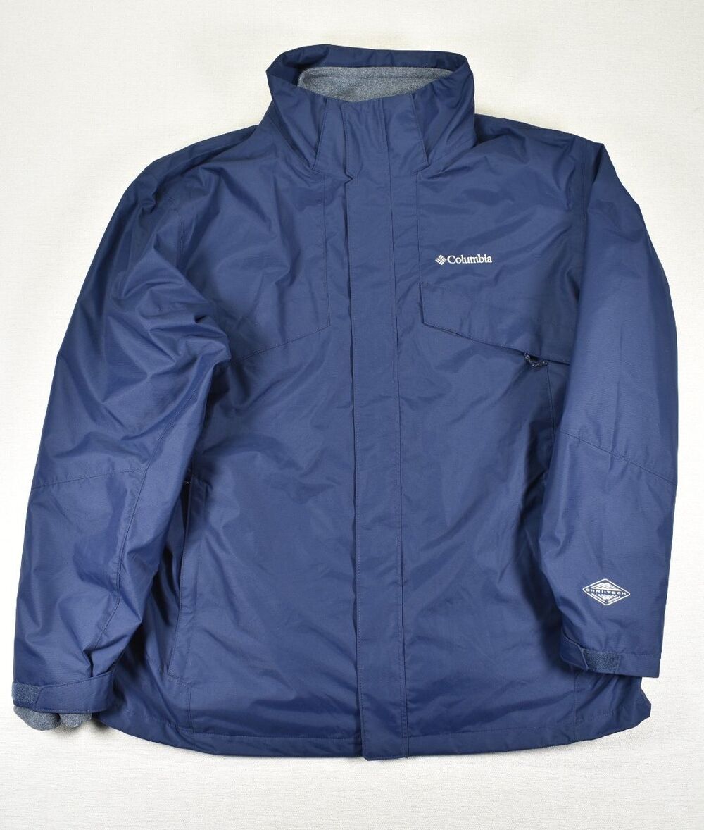 Columbia Omni Heat 3 in 1 Interchange Jacket Mens 2X Blue Waterproof Ski Fleece